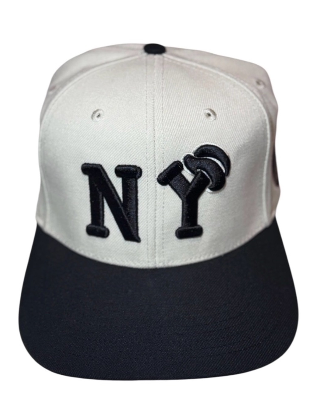 New York Black Yankees Hat NLB City Edition Tan Black Snapback Rings & Crowns